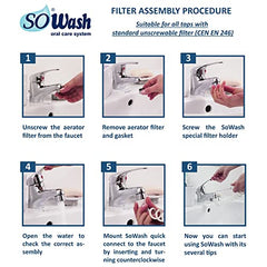 Water flosser in action showing dental irrigation close-up