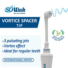 Dental irrigation in action from faucet with Water Flosser