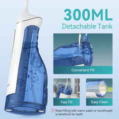 Water flosser showing four operating modes