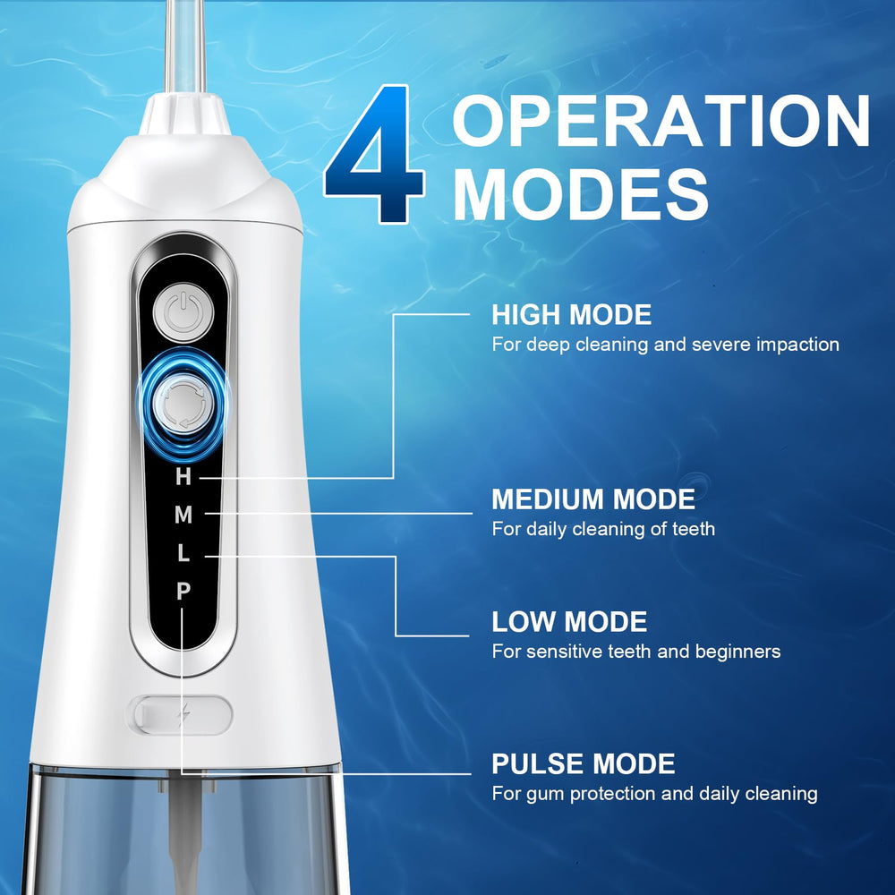 Four nozzles included for braces and general cleaning