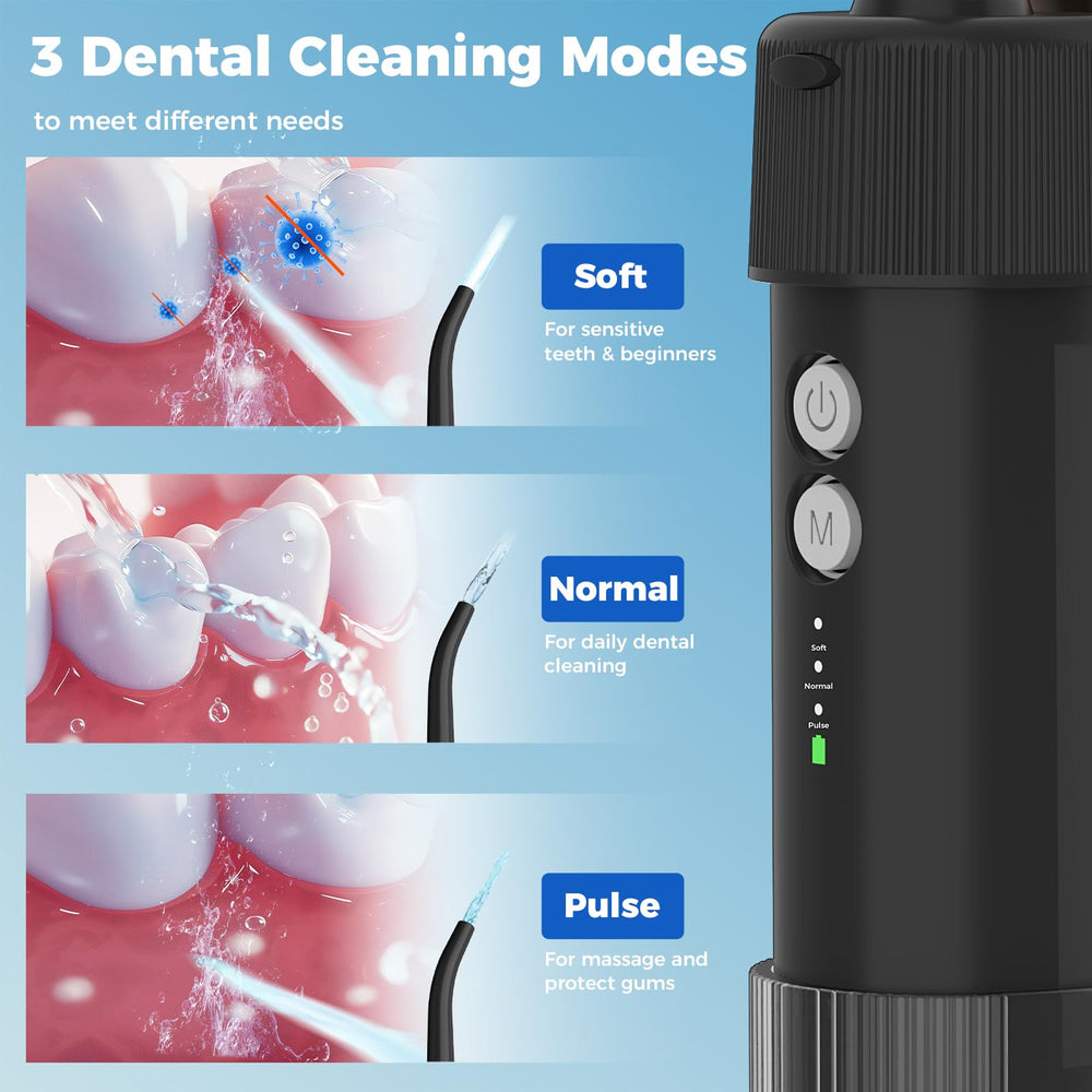 IPX7 waterproof cordless water flosser for travel use