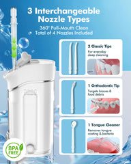 On-the-go dental cleaning suitable for braces and general use