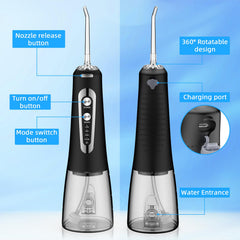 Six replaceable tips for Water Flosser Black