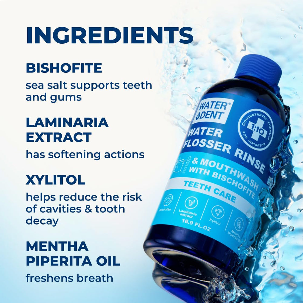 Mint flavored water flossing mouthwash