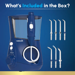 Removable reservoir on Waterpik Aquarius WP-663 showing 90+ seconds floss time