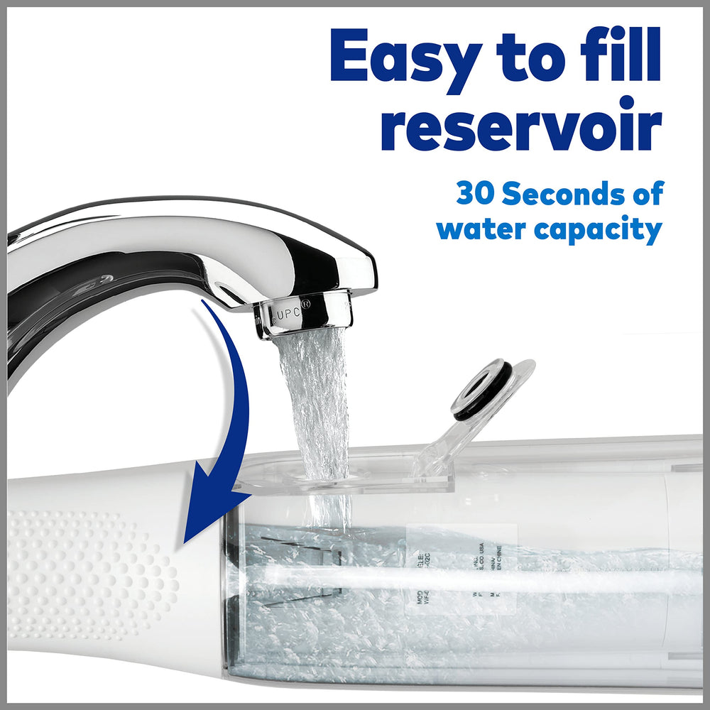 Water flosser in shower use demonstrating waterproof design