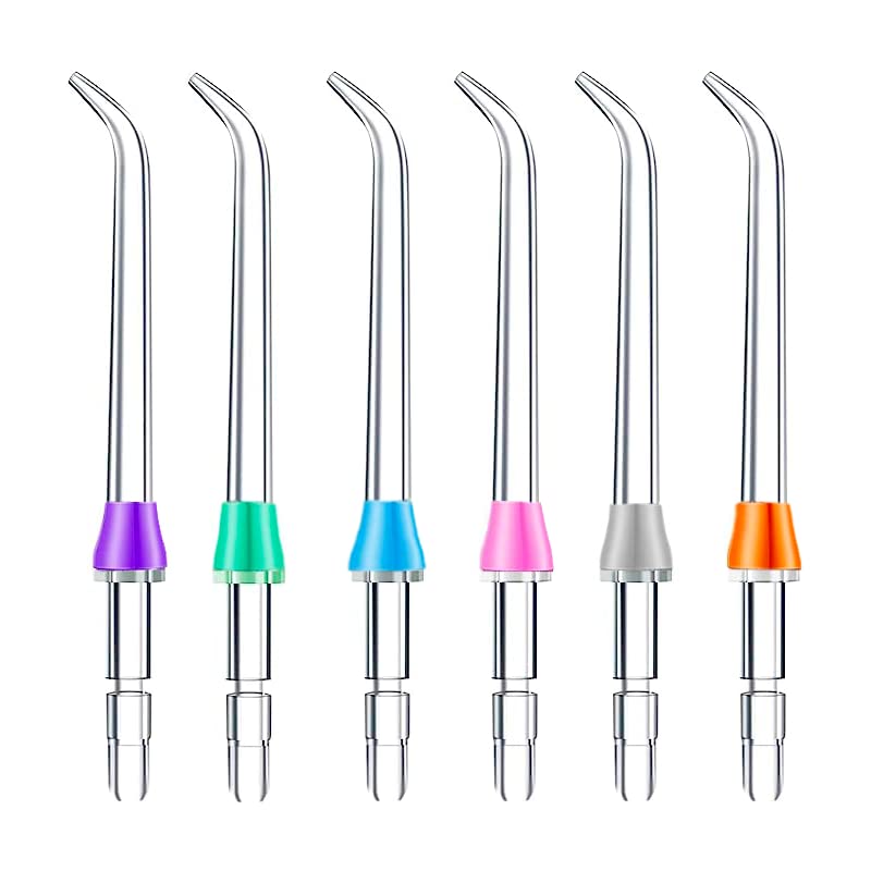 8-pack Waterpik flosser tips including brush, orthodontic, classic jet, periodontal, plaque seeker and tongue cleaner