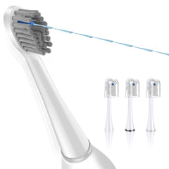 Waterpik flossing toothbrush head replacement 3-pack white - front view