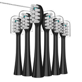 Black 6-pack Waterpik Sonic Fusion replacement heads with covers front view