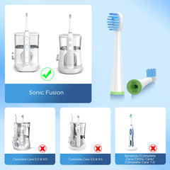 Close-up of end-rounded bristles on a Waterpik replacement head