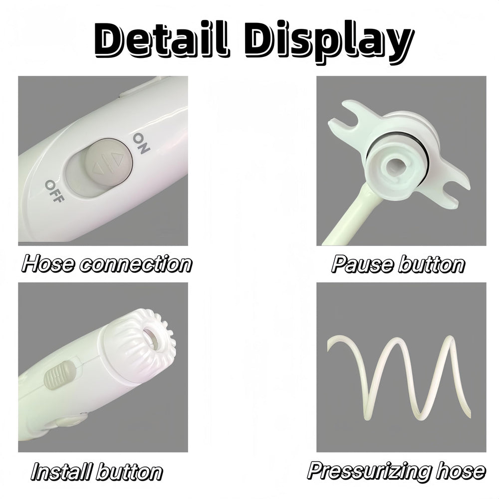 Close-up of durable PE material hose and handle