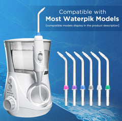 Six orthodontic Waterpik tips in a 6-pack
