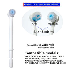 Waterpik replacement toothbrush heads laid out