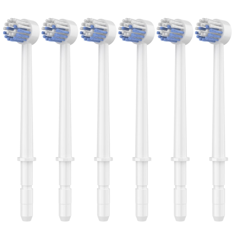 Six toothbrush tips included in the package
