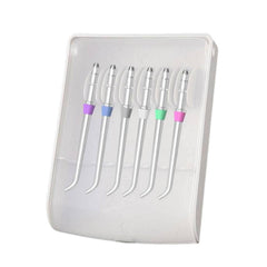 Six Classic Jet Tips Water Flosser replacement heads in a storage case, compatible with Waterpik WP-series (JT-100E).