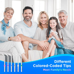 Waterpik replacement tips with easy attachment and detachment