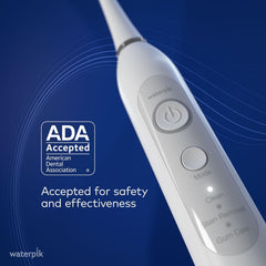 Recharge indicator and ergonomic non-slip handle on Waterpik Sensonic