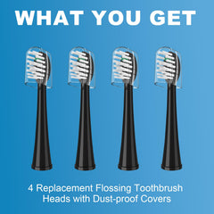 4-pack replacement brush heads with covers for WaterPik Sonic-Fusion