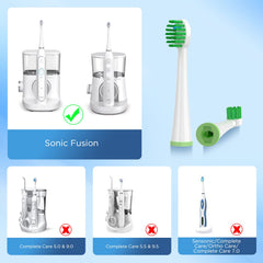 Waterpik Sonic Fusion replacement toothbrush heads with covers – white – image 4