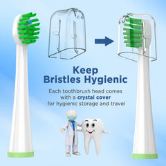 Waterpik Sonic Fusion replacement toothbrush heads with covers – white – image 5