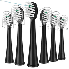 WaterPik Sonic-Fusion replacement brush heads set SF-01 to SF-04, 6-count, black with covers