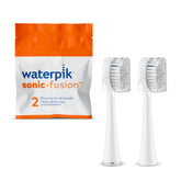 Waterpik Sonic-Fusion full-size replacement brush heads with covers – white