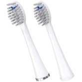 Two Waterpik Sonic-Fusion full-size replacement brush heads in white with rings