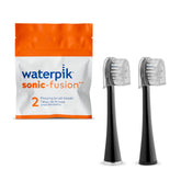 Waterpik SFRB-2EB compact replacement brush heads with black color rings and cover