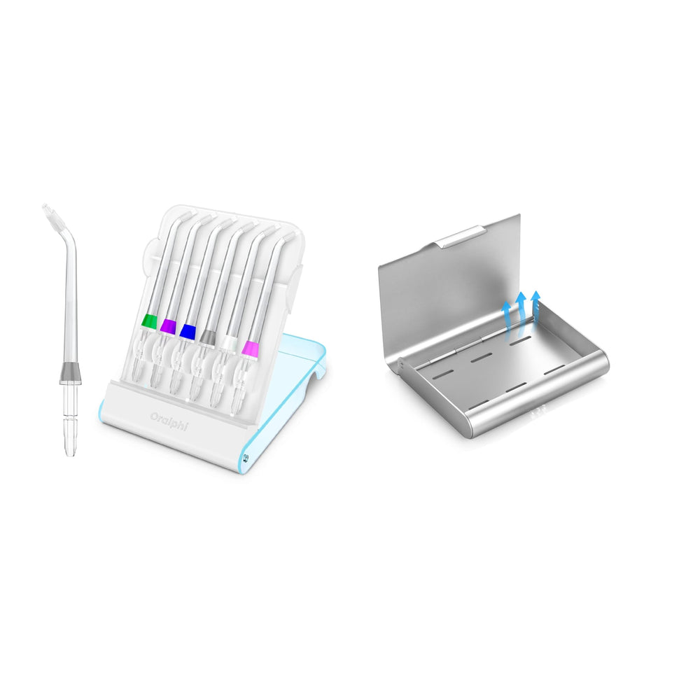 Tip storage case holding 6 Waterpik tips