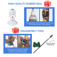Close-up of waterproof shaft assembly with seal