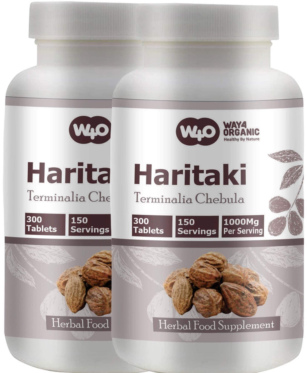 WAY 4 ORGANIC W4O Haritaki pack of two bottles for daily plant-based support.