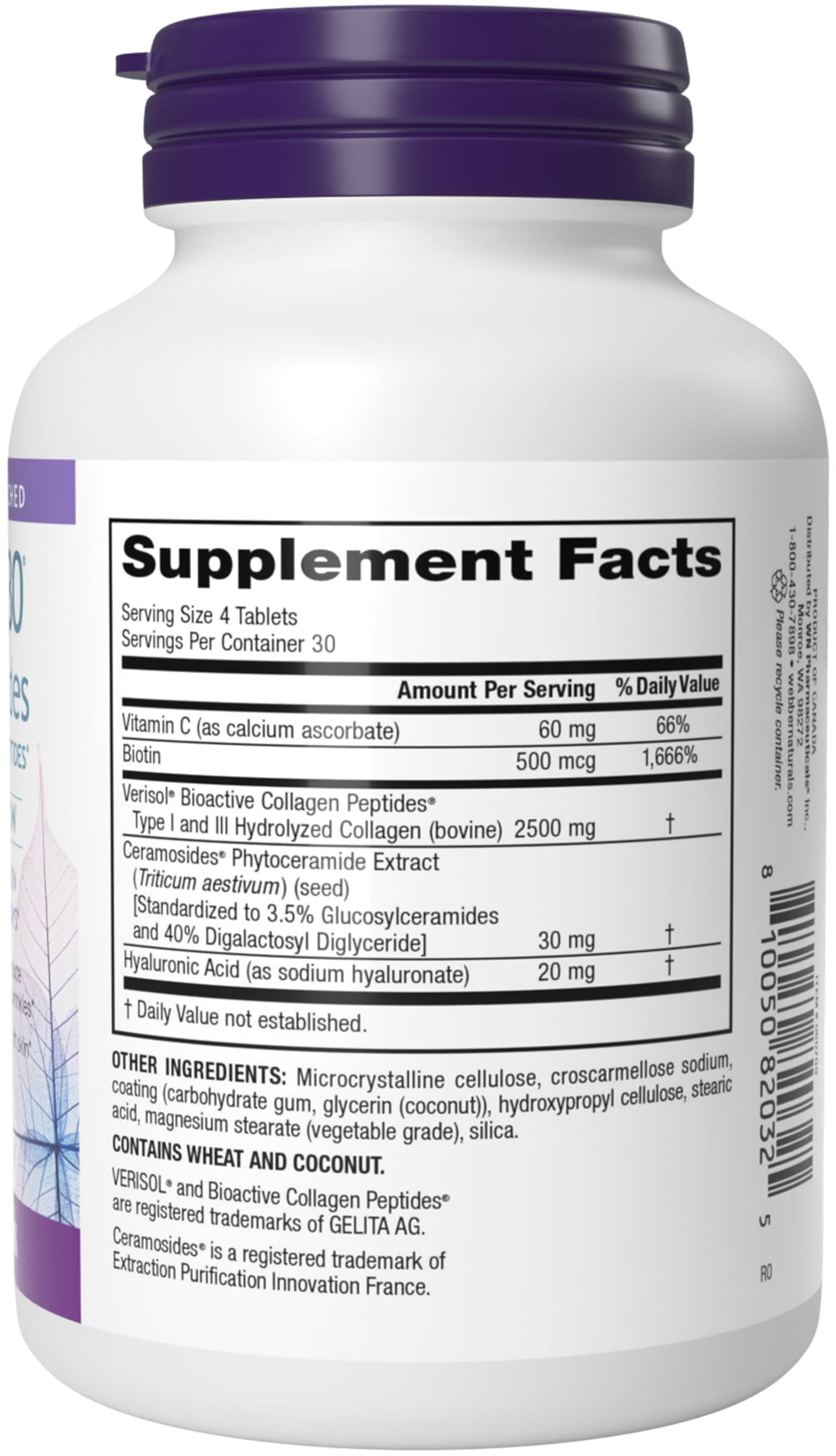 Tablets close-up of Collagen30 with Ceramides