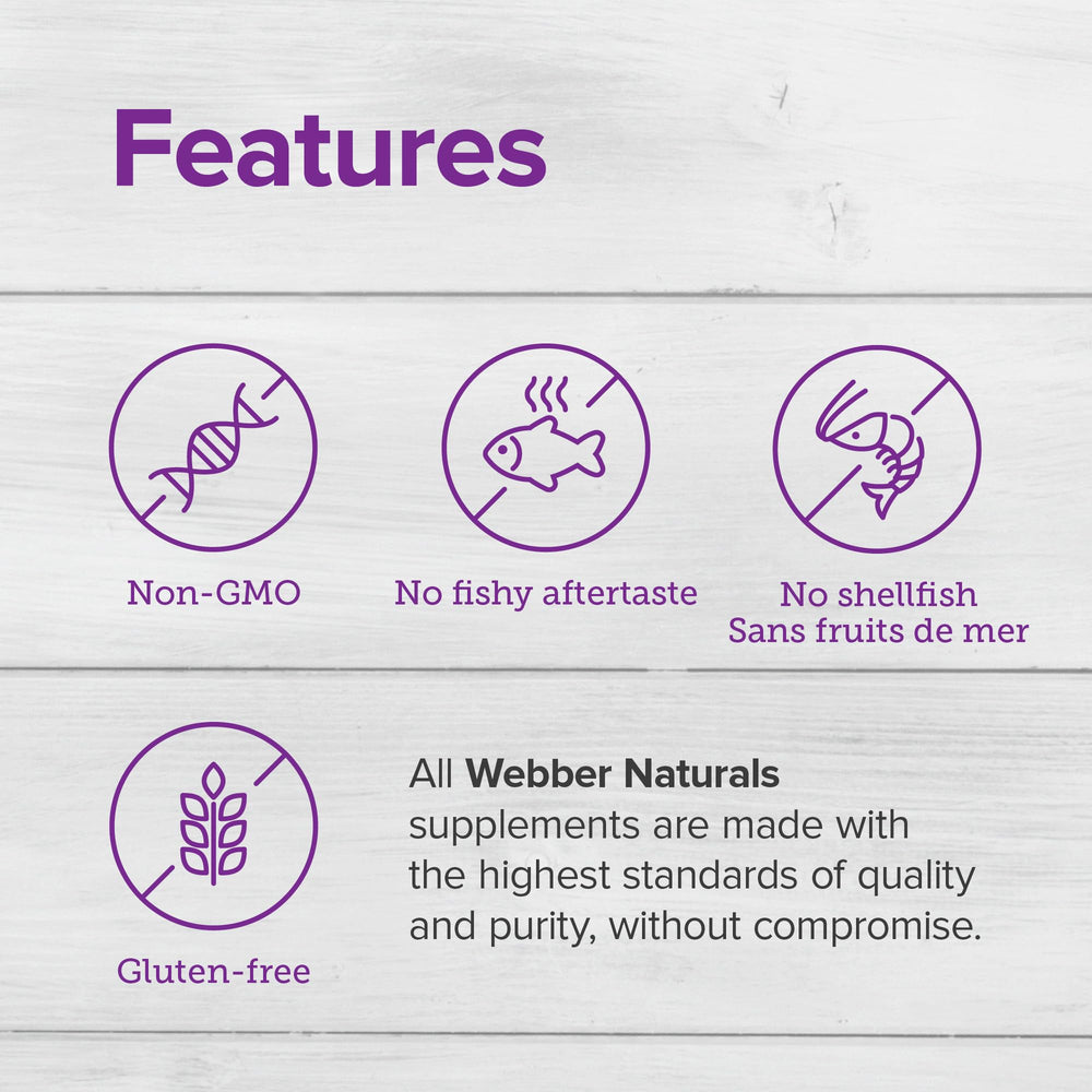 Label showing 1800 mg Omega-3 per serving