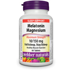 Front view of Webber Naturals Melatonin Magnesium bottle
