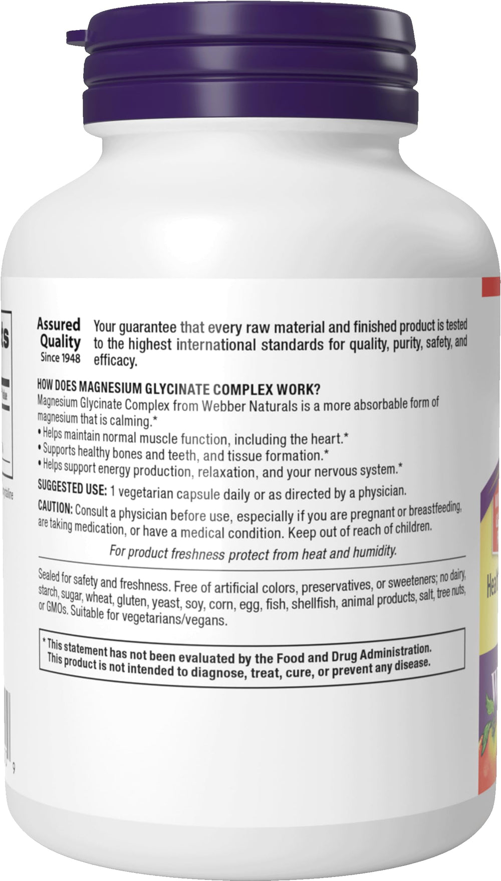 Supplement facts image for magnesium glycinate complex