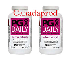 Pair of Webber Naturals PGX Daily 750mg 200 softgels bottles, packaging may vary