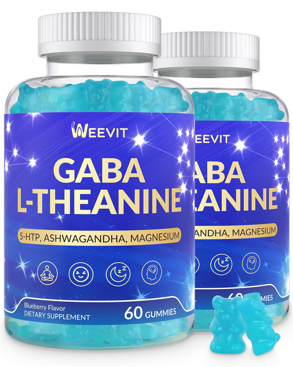 WEEVIT L-Theanine Gummies bottle front view