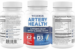 Gluten-free and vegan certification visuals for Weider Artery Health