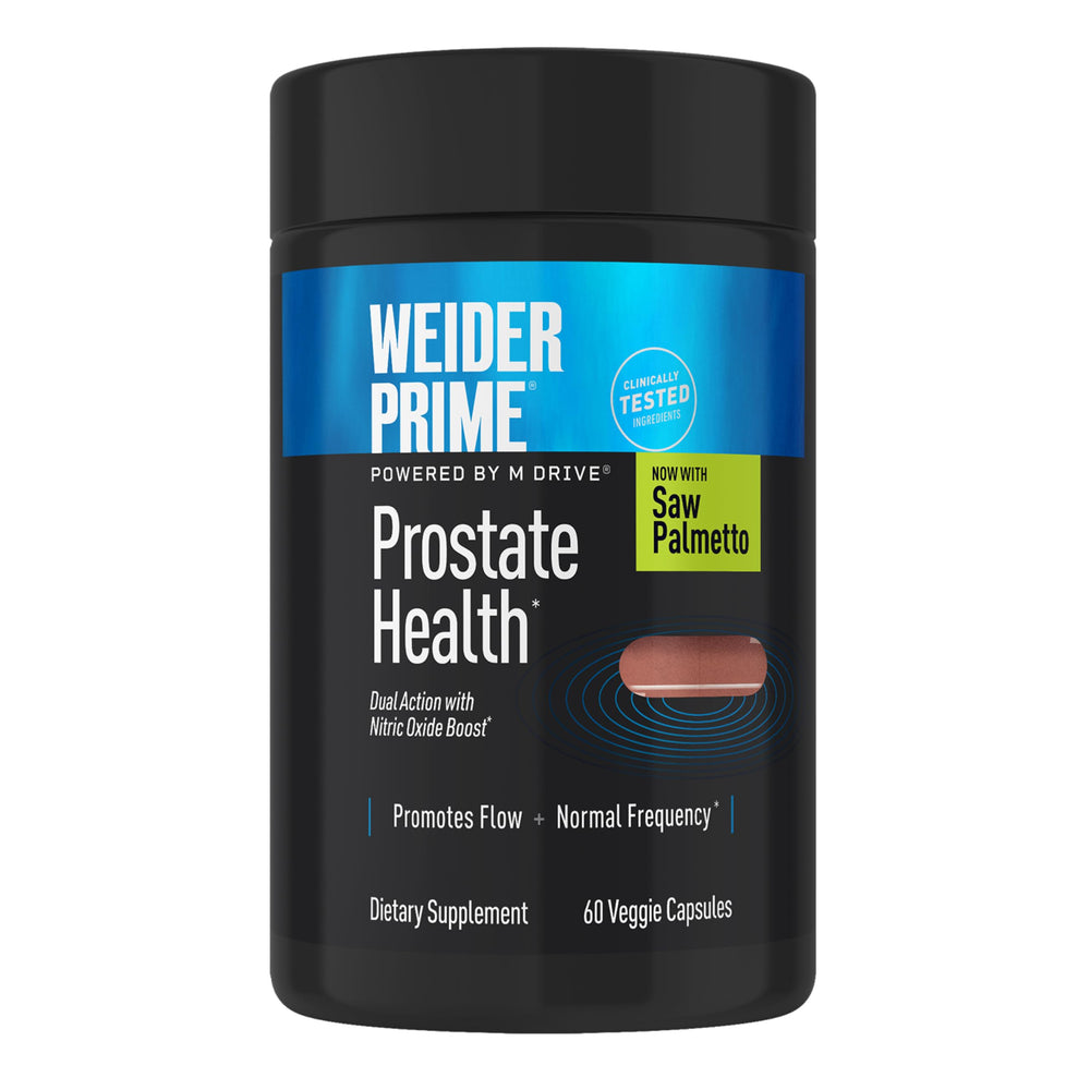 Hero image showing Weider Prime Prostate Health bottle