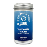 WELdental Peppermint Chew Brush toothpaste tablets bottle - front view