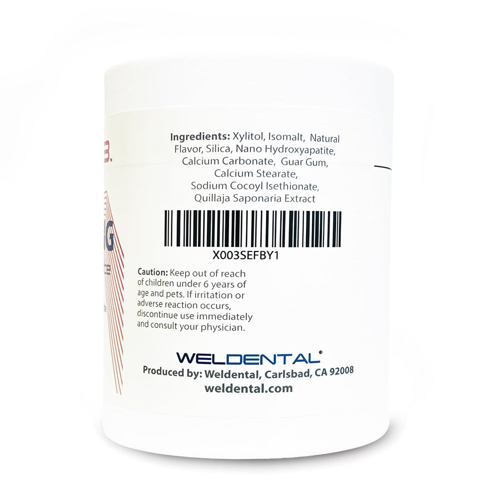 Close-up of Weldental Chewtab Advanced Whitening Toothpaste Tablets in watermelon flavor