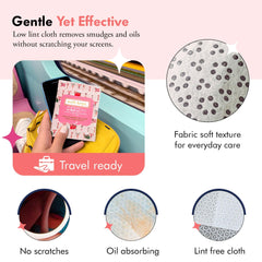 Streak-free drying wipe for phones and laptops
