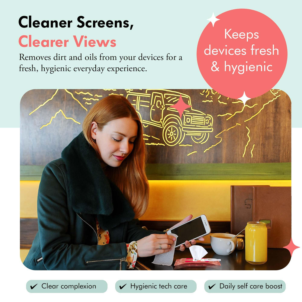 Eyeglasses being wiped with Well-Kept lens wipes