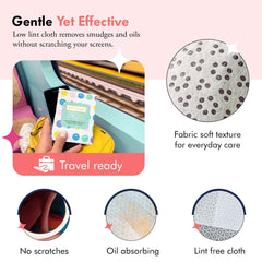 Ammonia-free, anti-static wipes safe for coated lenses