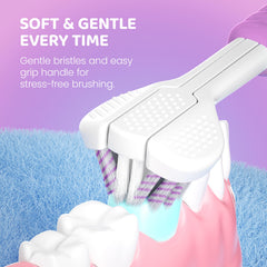 Display of 5 cleaning modes: Standard, Gum Protection, Cleaning, Whitening, Deep Cleaning
