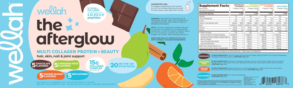 Wellah Afterglow unflavored collagen stickpack