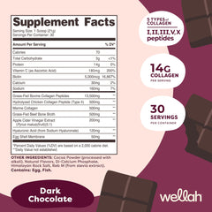 Serving scoop with dark chocolate collagen powder
