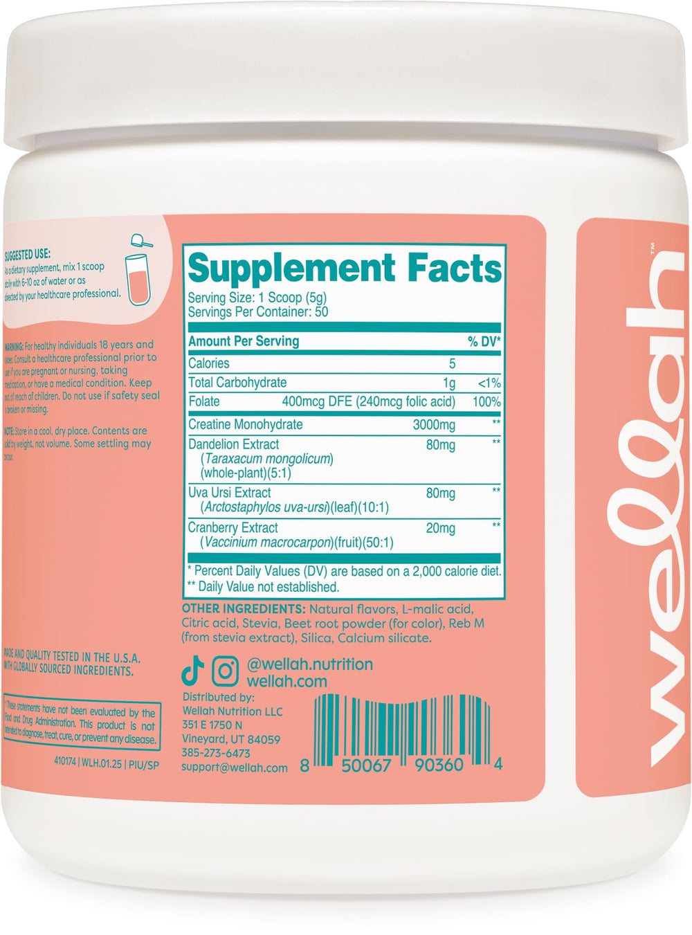 Wellah Creatine for Women bottle shown on display