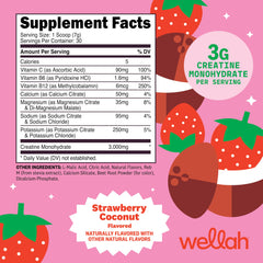 Scoop of Strawberry Coconut powder added to a shaker