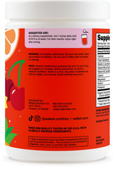 Wellah Electrolytes Powder Fruit Punch mixing image shows quick hydration on the go.